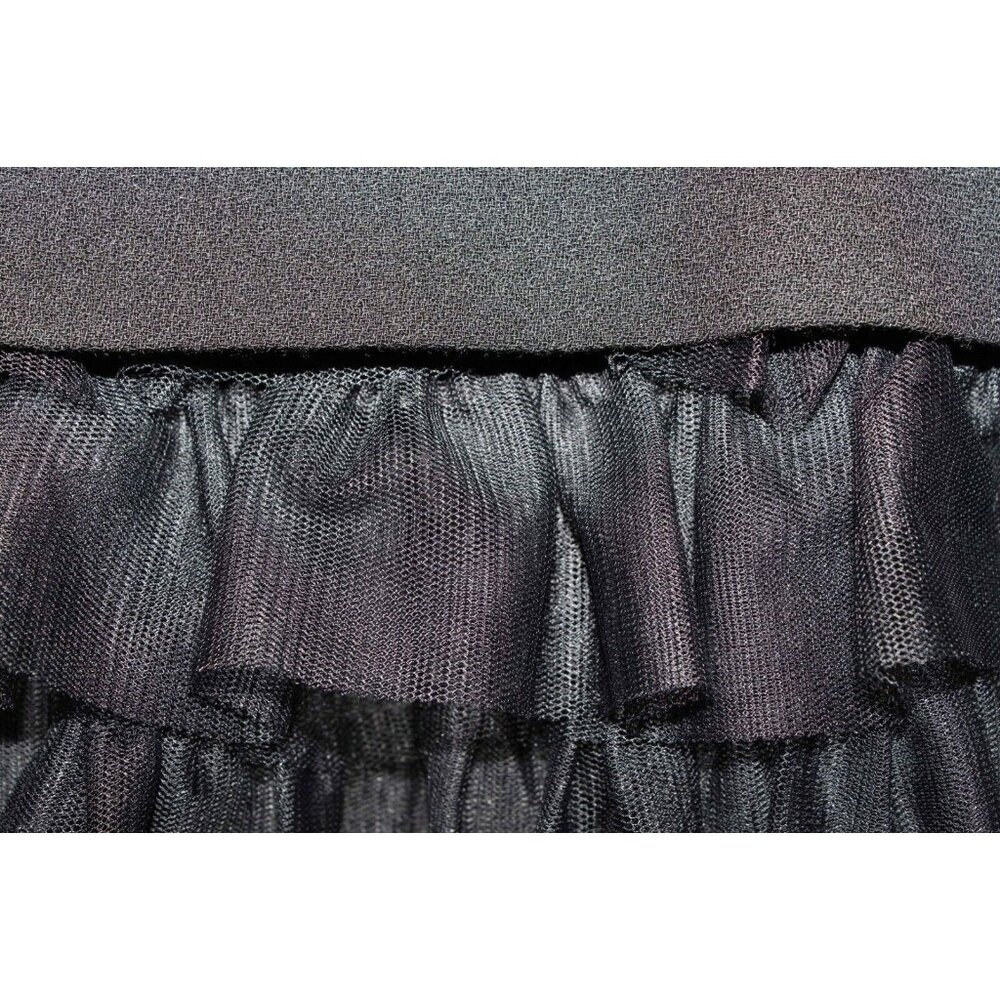 Moschino Sz 8 US Black Crepe Tulle Slip Strapless 100% Wool Fit Flare Dress - Picture 7 of 7